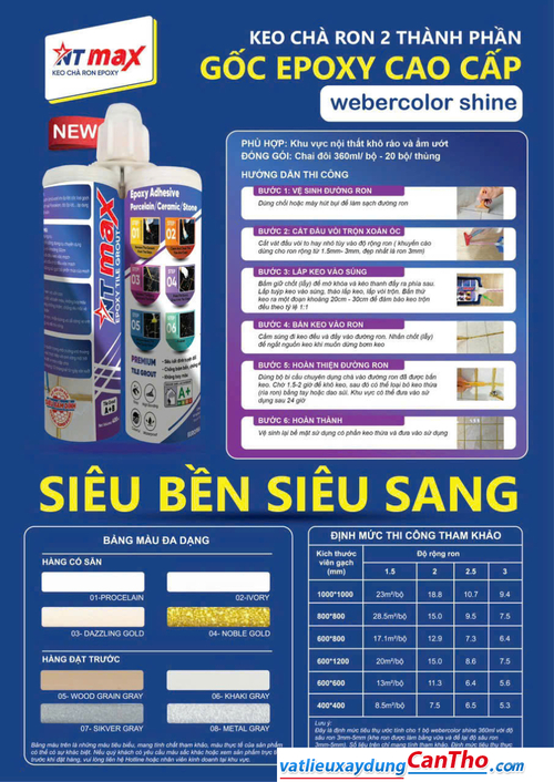 Keo Chích Mạch Epoxy Trong Nhà
